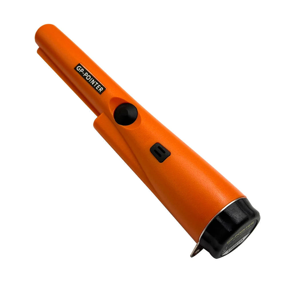 Orange GP-Pointer handheld metal detector pinpointer device shown diagonally.