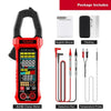 Medidor de pinzas rojo ZL218S con pantalla digital y accesorios para pruebas eléctricas