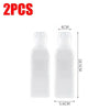 Two clear squeeze dispenser bottles with a 4cm height and 18.5cm total height.