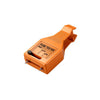 An orange universal automotive fuse tester tool with a puller function.
