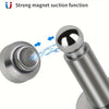 A close-up view of a heavy duty magnetic door stopper demonstrating its strong magnet suction function.