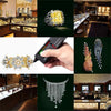 A professional diamond sizing and testing kit is shown with a hand holding the device, next to various diamond pieces.