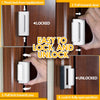 Diagram showing how to lock and unlock a heavy-duty aluminum door lock with childproof safety features.