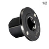 A close-up view of a black precision impact socket adapter, showing the hexagonal body and mounting features.