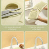 Four steps for easy installation of a silicone sink drain mat used to protect the faucet and drain area.