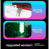 A product image showing features of an upgraded version of a Rainbow Light Up Diamond Sword prop, including battery life and 
