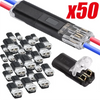 Connecteur électrique noir avec fils rouges et bleus, ainsi que plusieurs connecteurs à deux broches pour câblage automobile.