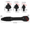 A black 2-in-1 electric drill and ratchet key set with various attachments shown in detail.