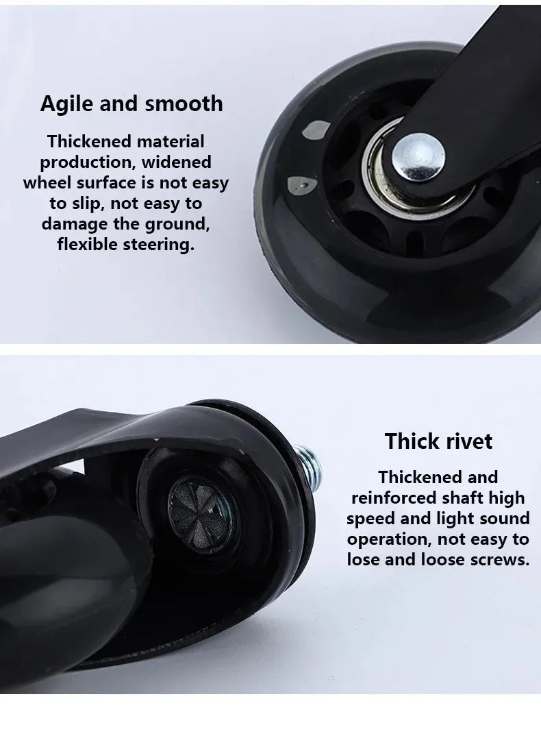 Gros plan d'un chariot pivotant noir robuste avec un rivet épais et une surface de roue lisse.