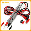 A set of red and black test leads with alligator clips and insulated cables for a 20A 1000V multimeter.