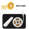 Producto de tira de luz LED con sensor y fuente de luz circular.