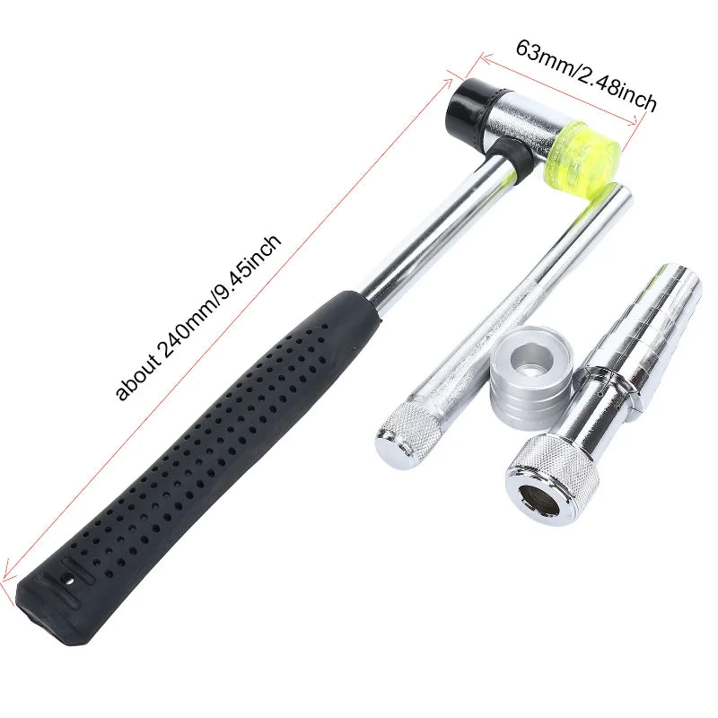 A professional ring stretcher and expander tool with a black handle and silver metal tips.