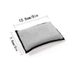 A rectangular white microfiber detailing sponge with dimensions 12.5cm/5in and 7.5cm/3in.