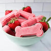 Moules en silicone roses en forme de empreintes de pattes de chien et de fraises