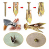 A collection of heavy-duty self-drilling drywall anchors and screws in various sizes and angles.