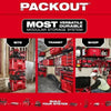 Red modular storage system featuring versatile durable bins and racks for tool organization.