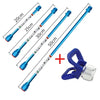 A set of professional paint sprayer gun extension rods in various lengths, including 20cm, 25cm, 30cm, and 50cm, with a blue 