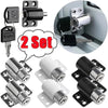 A set of two sliding door window locks, including a key and various lock mechanisms for child safety.
