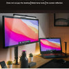 Monitor über Hängeleuchte, die den Desktop mit drei Farben beleuchtet, ohne Bildschirmreflexion