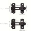 Black stainless steel barn door lock with a rectangular plate and two mounting brackets