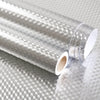 Rolle silberner Aluminiumfolie-Wandsticker mit strukturiertem Muster diagonal dargestellt