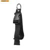 Sangle et ceinture de voyage noire réglable avec anneau métallique pour sécuriser les objets
