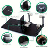 Adjustable glass bottle cutter kit showing a black cutting board with stainless steel screws and smooth rollers