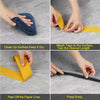 Demonstration of heavy duty double-sided grid adhesive tape being used to clean surfaces and attach tape to desired lengths