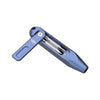 A close-up view of a blue titanium alloy multifunctional screwdriver tool.