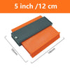 A precision contour gauge and profile duplicator set shown with dimensions 5 inch or 12 cm.