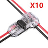 Ten T-Tap wire connectors for quick solderless wiring shown in a close-up view.