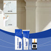 A set of wall repair paste and sandpaper shown with before and after examples for drywall repair.