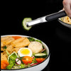 Stainless steel BBQ grill tongs with kitchen clips used to serve food