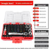 Caja magnética roja con un set de 39 piezas de destornilladores y herramientas para reparación de electrónica