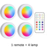 Quatre lumières LED RGB sous le meuble et une télécommande sans fil