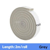 Roll of grey self-adhesive foam weather stripping tape for doors and windows