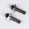 Two stainless steel toilet seat hinge bolts shown against a white background.