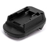 Black battery adapter for converting Milwaukee tools to Dewalt tools