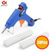 Blue 20W hot melt glue gun with 7mm white sticks and power cord
