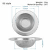 Stainless steel sink strainer drain filter mesh with 110mm diameter and 75mm depth.