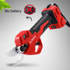 Red M-WALK brushless electric pruning shears with a silver blade shown against a gray background.