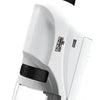 A white handheld educational microscope for kids with a black cap and clear viewing area.