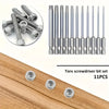 A set of 11 Torx screwdriver bits and various Torx screwdriver bits resting on a wooden surface.
