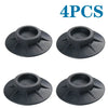 Four black anti-vibration silicone feet pads used for appliance protection.
