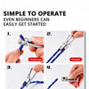 Four steps showing how to operate a heavy-duty rope tensioner kit for securing ropes.