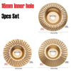 A set of three 16mm inner hole sanding discs for woodworking and grinding tools.