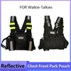 Black reflective chest front pack pouch for walkie-talkies