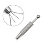 A close-up view of a precision diamond gripper tool with a metallic shaft and gripping tips.