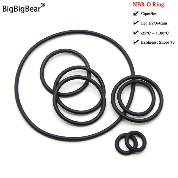 A set of black NBR O-rings seals for oil resistance