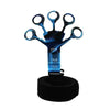 A silicone finger and wrist strength trainer with multiple grips and a black wrist strap.